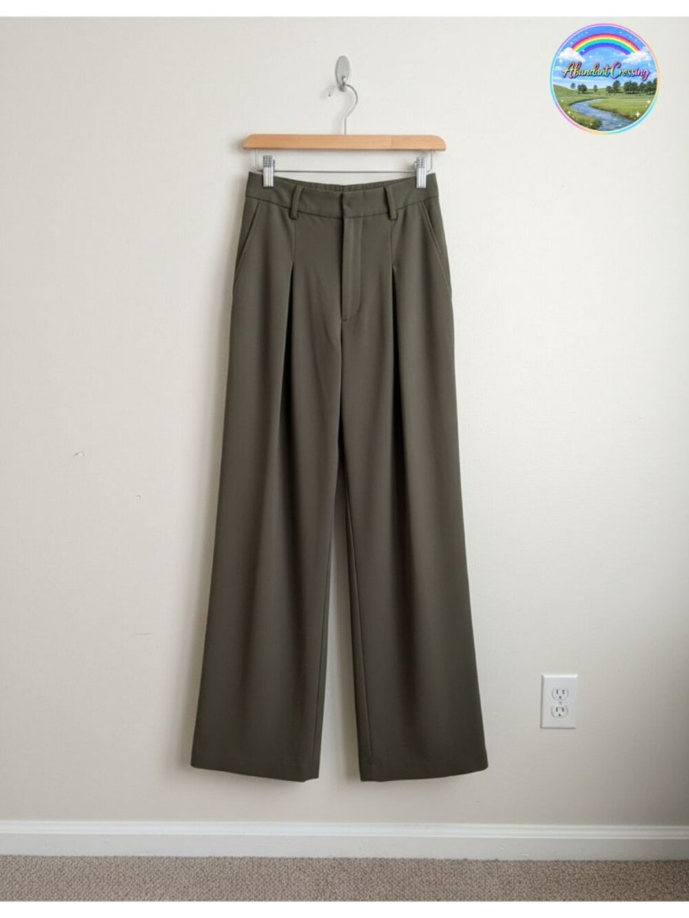 High Waisted Wide Leg Palazzo Pants Elastic Back Pleated Work